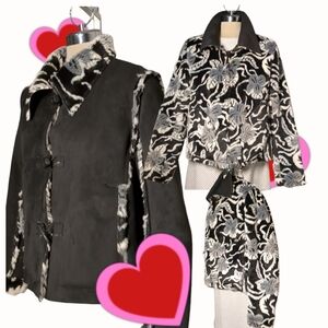 Luxury Black and White Reversible Coat  Size 10